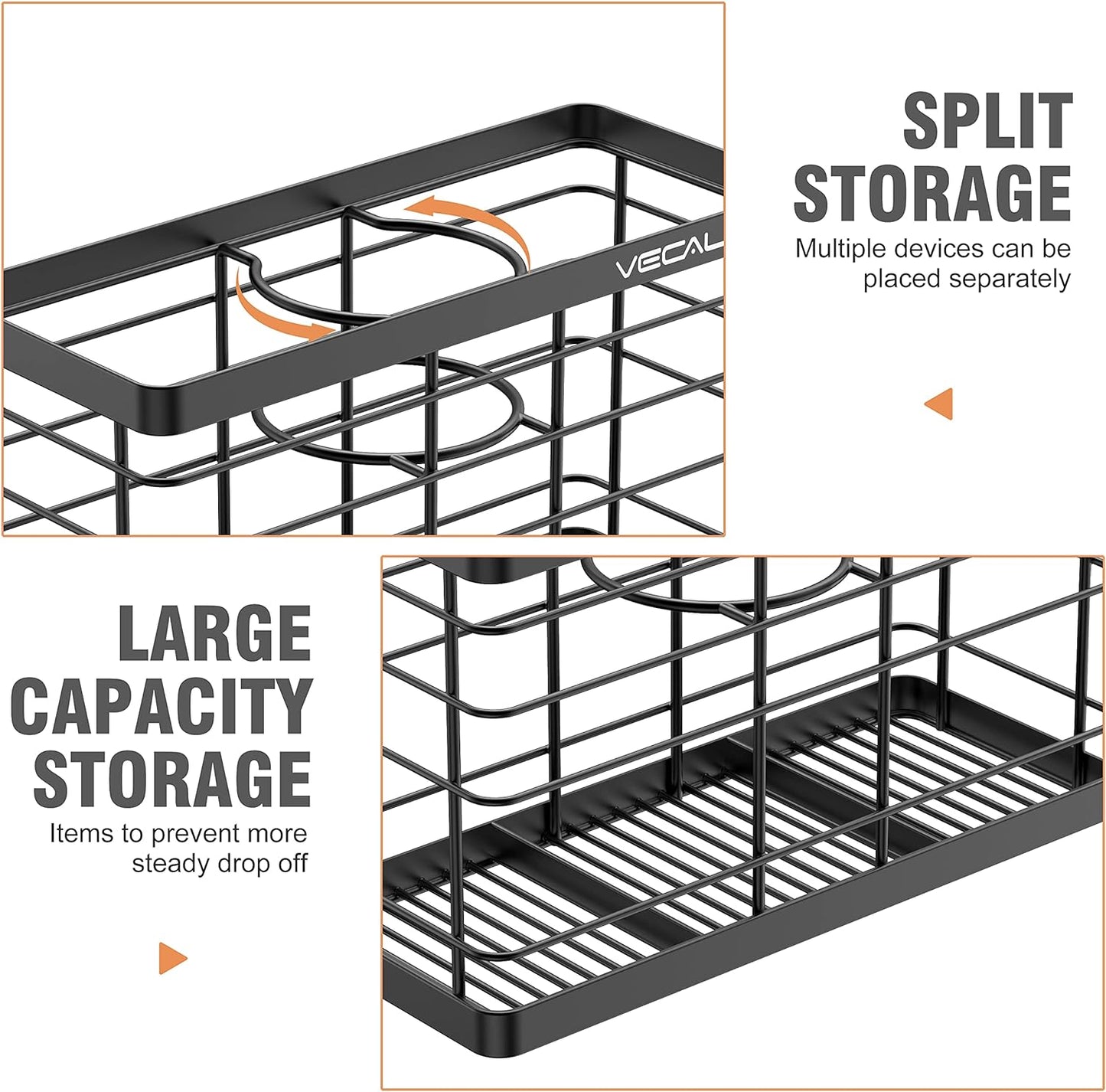 Hair Dryer Holder - Hair Tool Organizer Wall Mount/Adhesive Blow Dryer Holder/Curling iron holder Cabinet Door Bathroom Organizer for Hair Dryer, Curling Wands, Hair Straighteners Black
