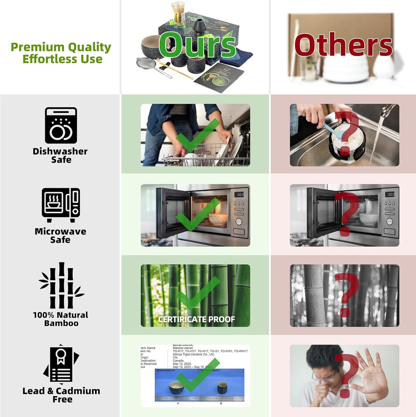 TEANAGOO 9 Pcs Matcha Whisk Set,Ceramic Matcha Set,Matcha Kit for Ceremony,Matcha Tea Set for Making Breakfast/Matcha Latte,Matcha Whisk and Bowl Set with 2 Matcha Cups(7.2oz),Gift for Matcha Lover