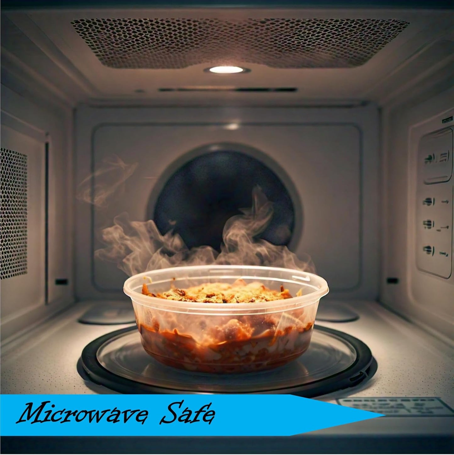 Mr Miracle 8OZ Deli Containers with Lids - 48 Pack of 8 oz Clear Airtight Reusable Plastic Food and Multi-Purpose Deli Containers - Microwave, Freezer, and Dishwasher Safe