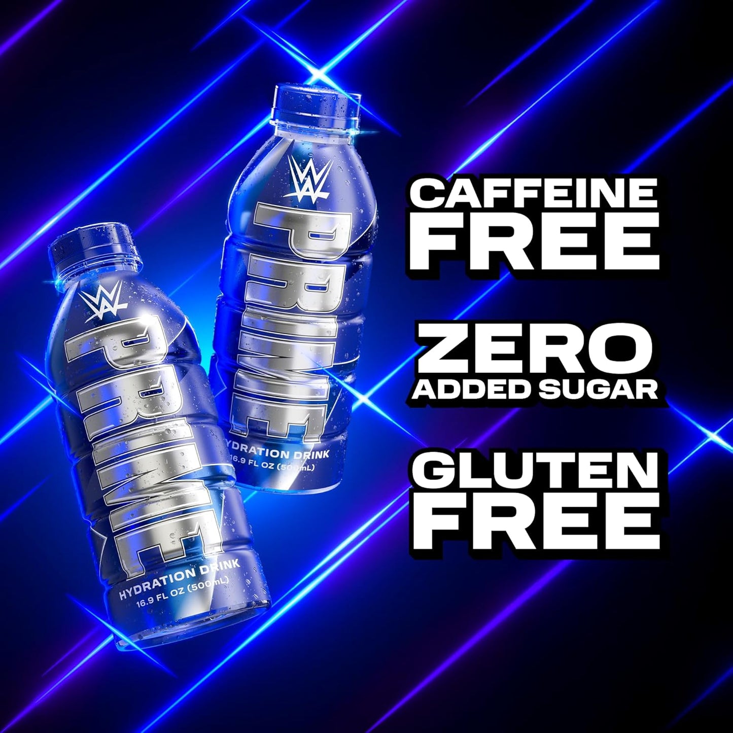 PRIME Hydration, WWE Sports Drinks, Electrolyte Enhanced for Replenishing Fluids, 250mg BCAAs, B Vitamins, Antioxidants, Low Sugar, 16.9 Fl Oz, 12 Pack