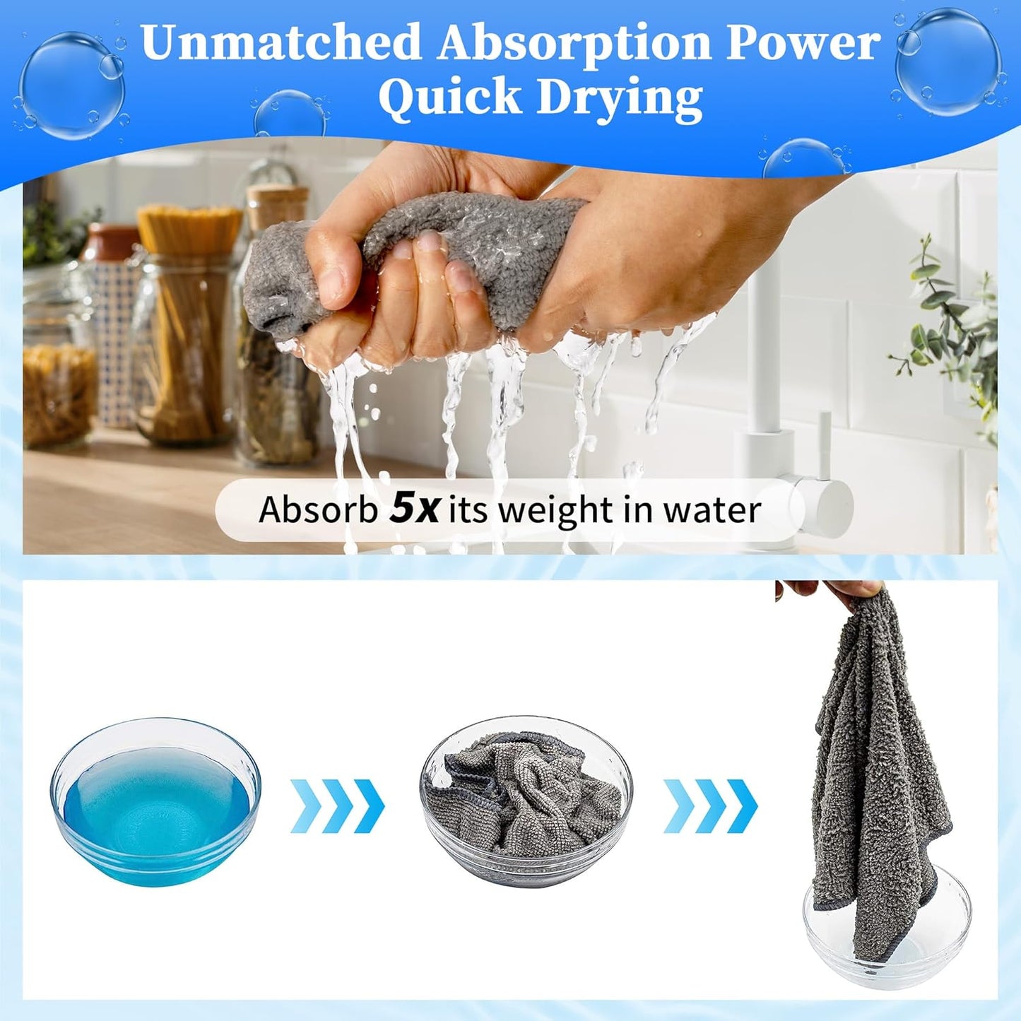 FIXSMITH Microfiber Cleaning Cloth - Pack of 12, Multi-Functional Towels, Size: 12 x 16 in, Highly Absorbent Rags, Lint-Free, Streak-Free for Car, Kitchen, Home, Office