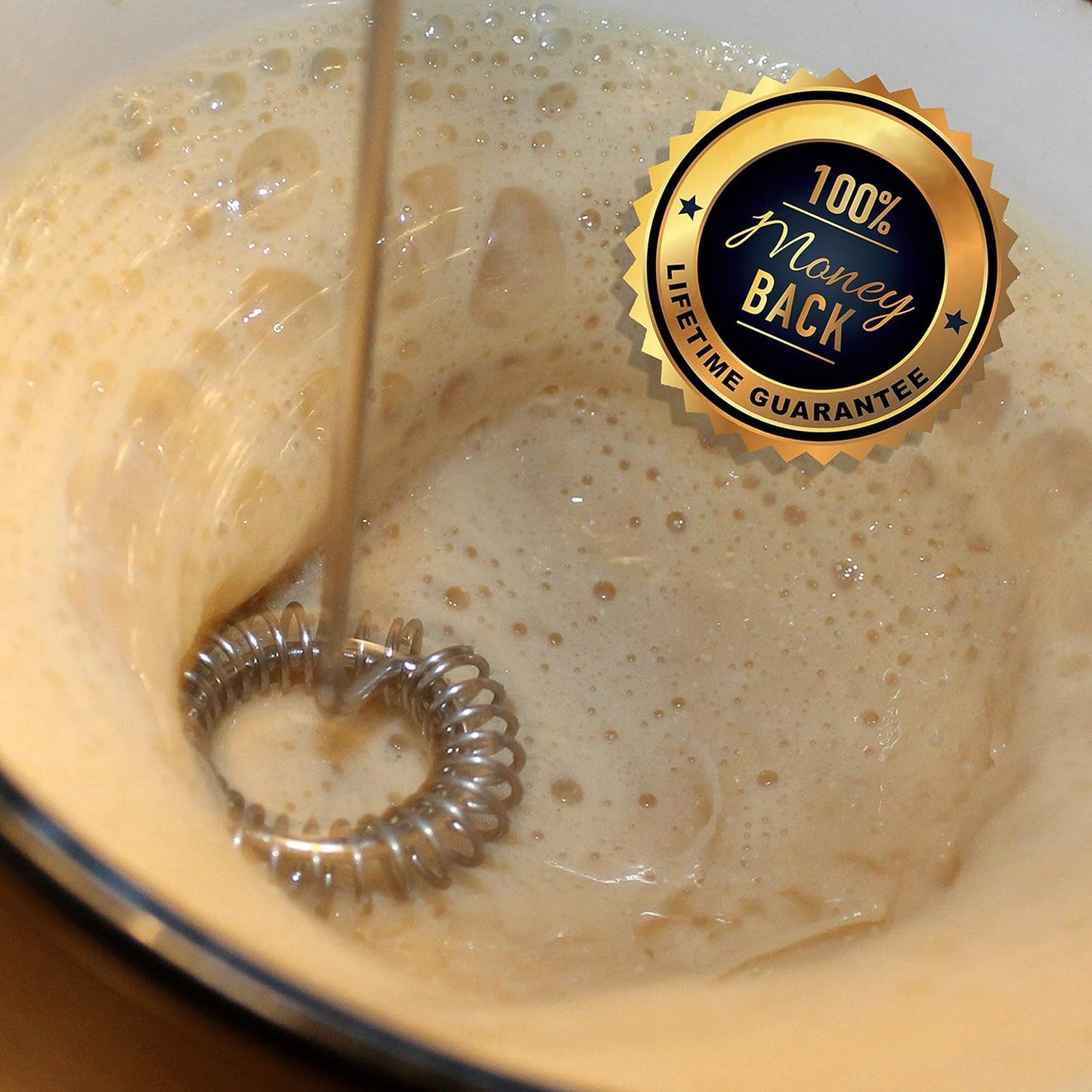 Nestpark Portable Drink Mixer and Milk Frother Wand - Small Hand-Held Mini Mixer Electric Stick Blender - Bulletproof Keto Coffee Blender Rapid Emulsifier - Cordless and Battery Operated