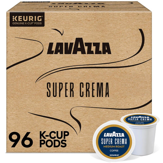 Lavazza Super Crema, Single Serve Keurig® K-Cup® Pods, Medium Espresso Roast Coffee, 96-Count Box