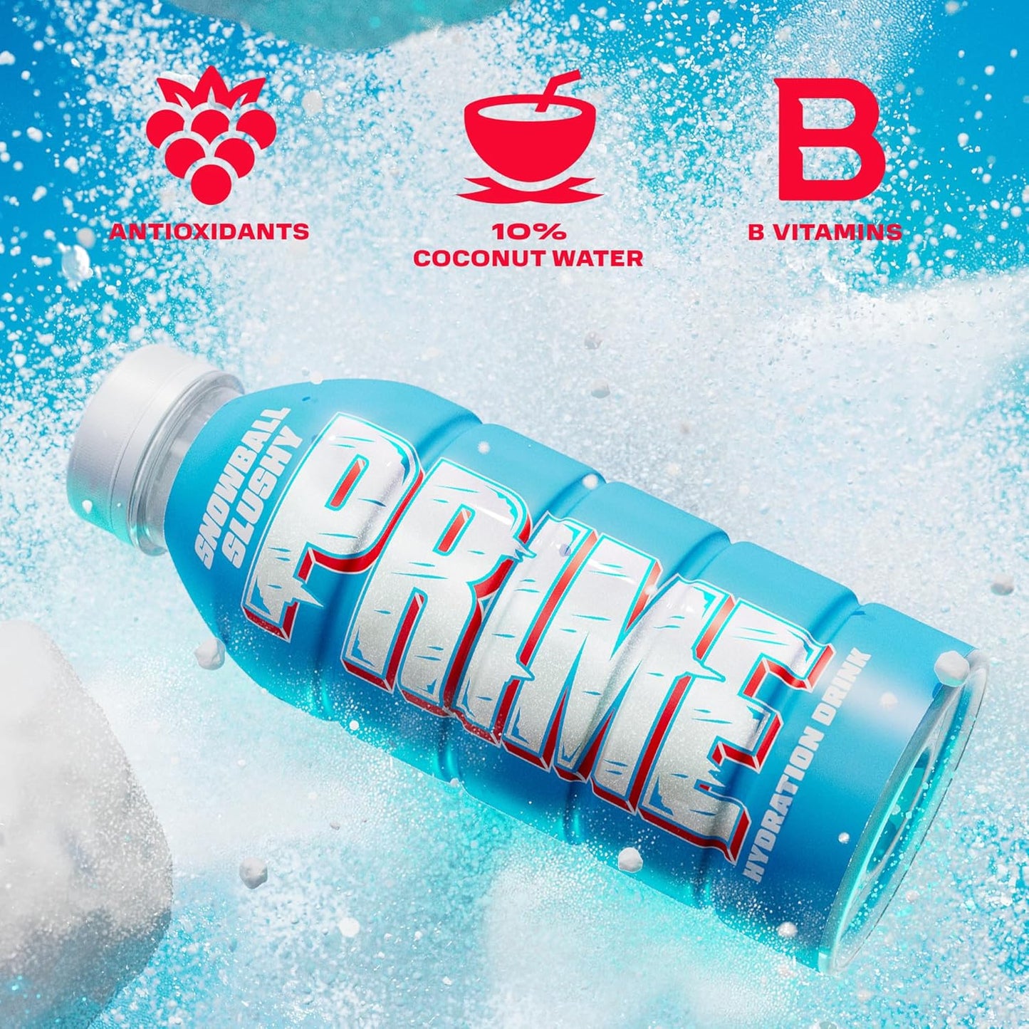 PRIME Hydration, Sports Drinks, Electrolyte Enhanced for Replenishing Fluids, 250mg BCAAs, B Vitamins, Antioxidants, Low Sugar, 16.9 Fl Oz, 12 Pack