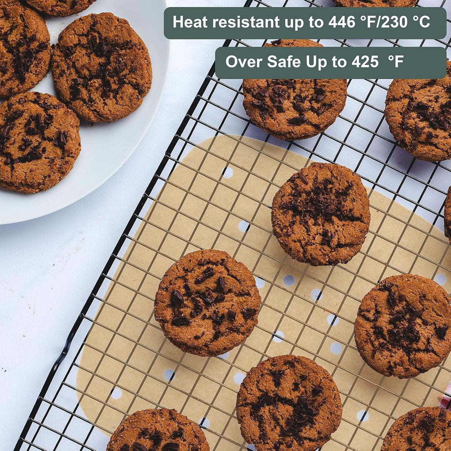 200pcs Air Fryer Parchment Paper Disposable Liner 8.5inch, Premium Perforated for Air Fryer, Streamer, Pans, No Burn, Easy Cleanup