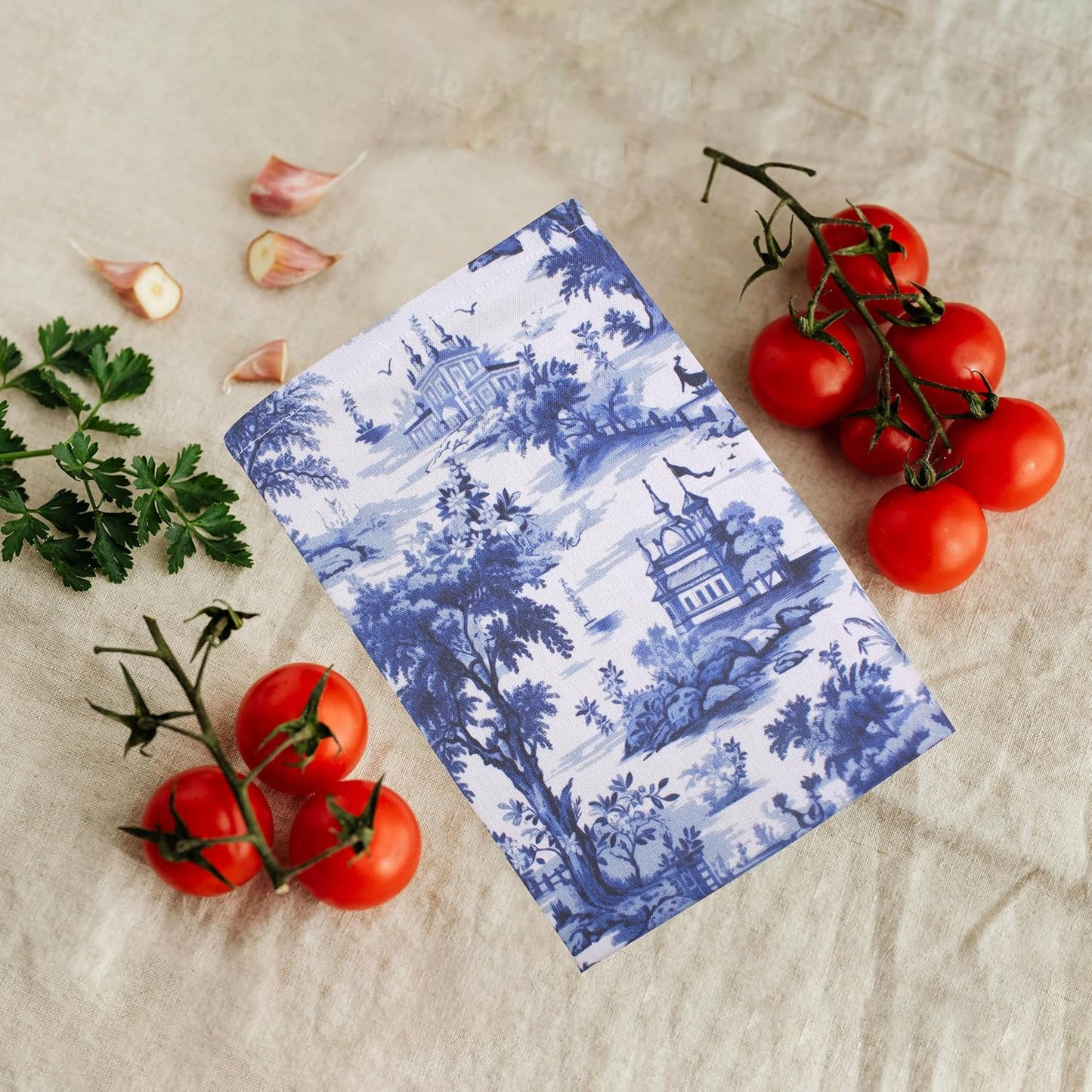 Urban Villa Kitchen Towels Set of 6 French Toile Kitchen Towels 20X30 Inches 100% Cotton Highly Absorbent Kitchen Towels Premium Quality Ultra Soft Mitered Corners KitchenTowels