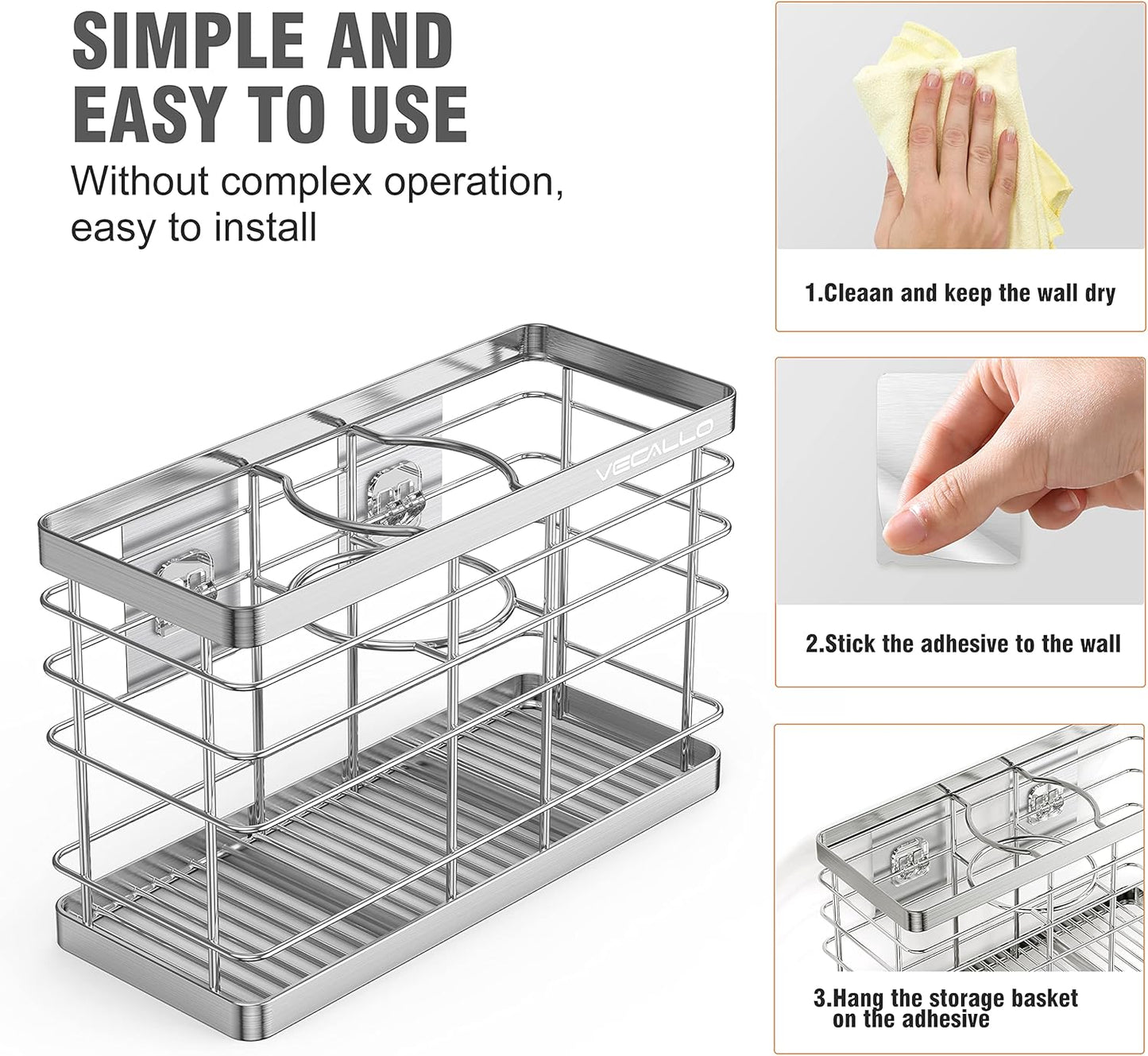 Hair Dryer Holder - Hair Tool Organizer Wall Mount/Adhesive Blow Dryer Holder/Curling iron holder Cabinet Door Bathroom Organizer for Hair Dryer, Curling Wands, Hair Straighteners