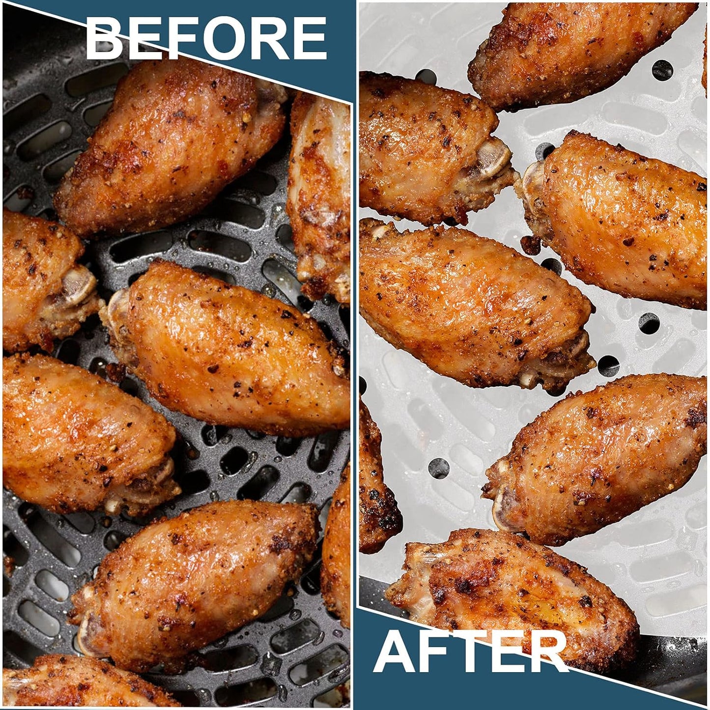 200pcs Air Fryer Parchment Paper Disposable Liner 8.5inch, Premium Perforated for Air Fryer, Streamer, Pans, No Burn, Easy Cleanup