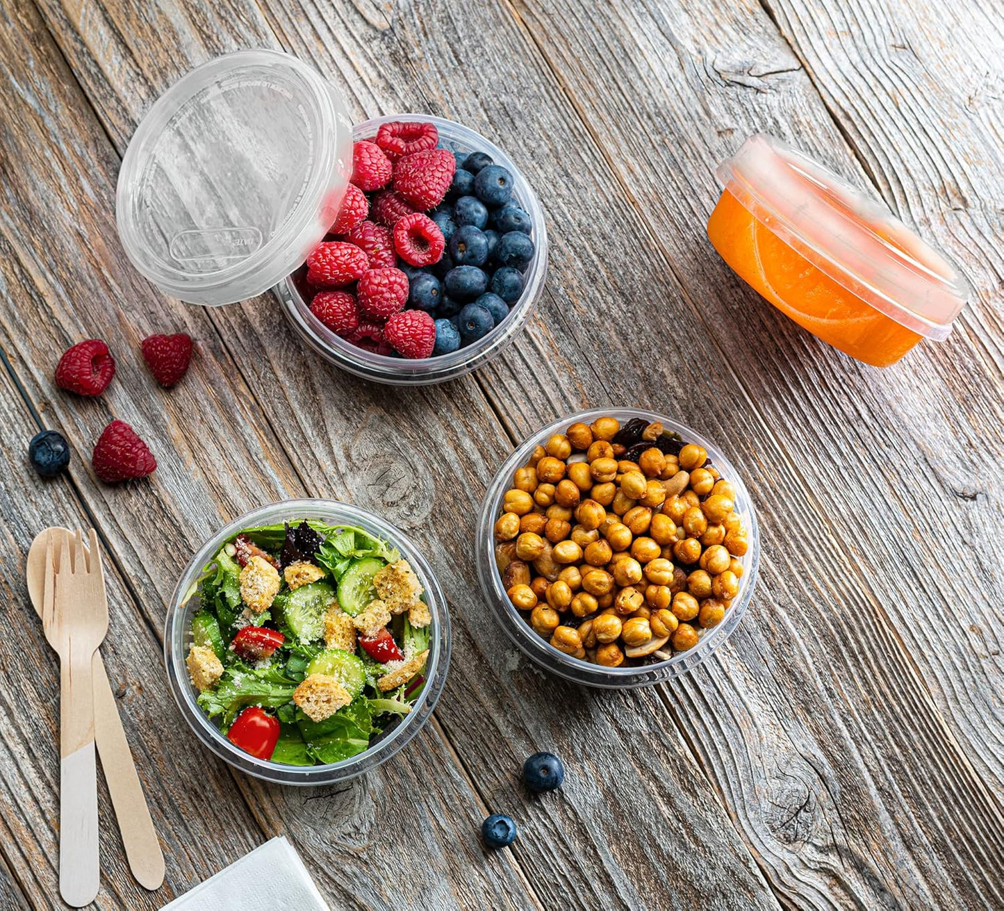 (8 Ounce 10 Pack) Clear Twist cap Containers with Clear Top Screw on Lids Twist Top Food Storage Freezer Containers