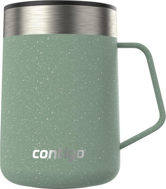Contigo Streeterville Mug with Handle, 14 oz, Agave Powder Coat Speckle