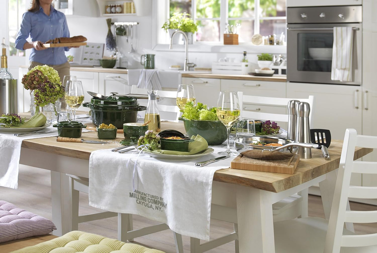 STAUB Cast Iron Roaster/Cocotte, Oval 31 cm, 5.5 L, Basil/Green