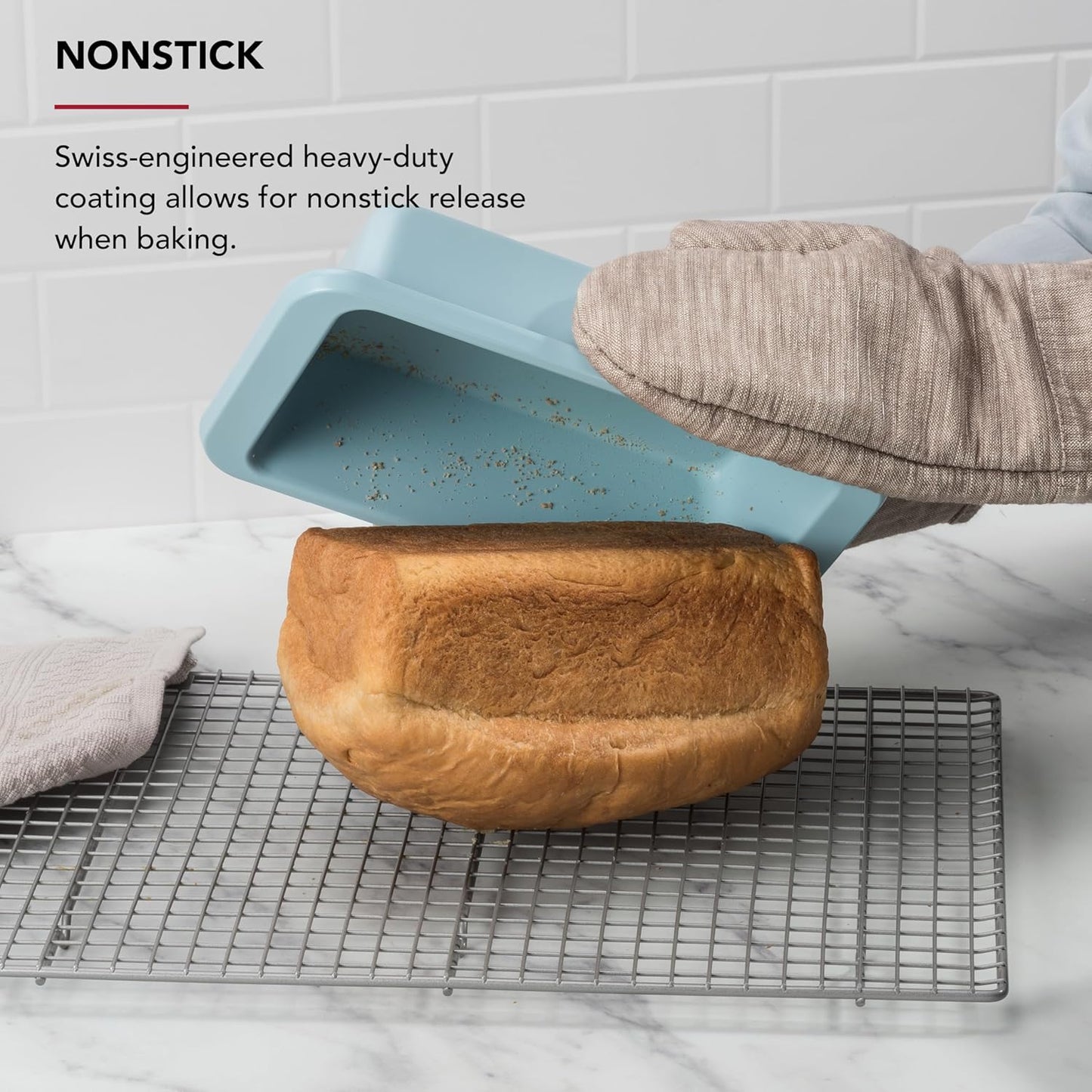 KitchenAid 9x5in Nonstick Aluminized Steel Loaf Pan, Mineral Water