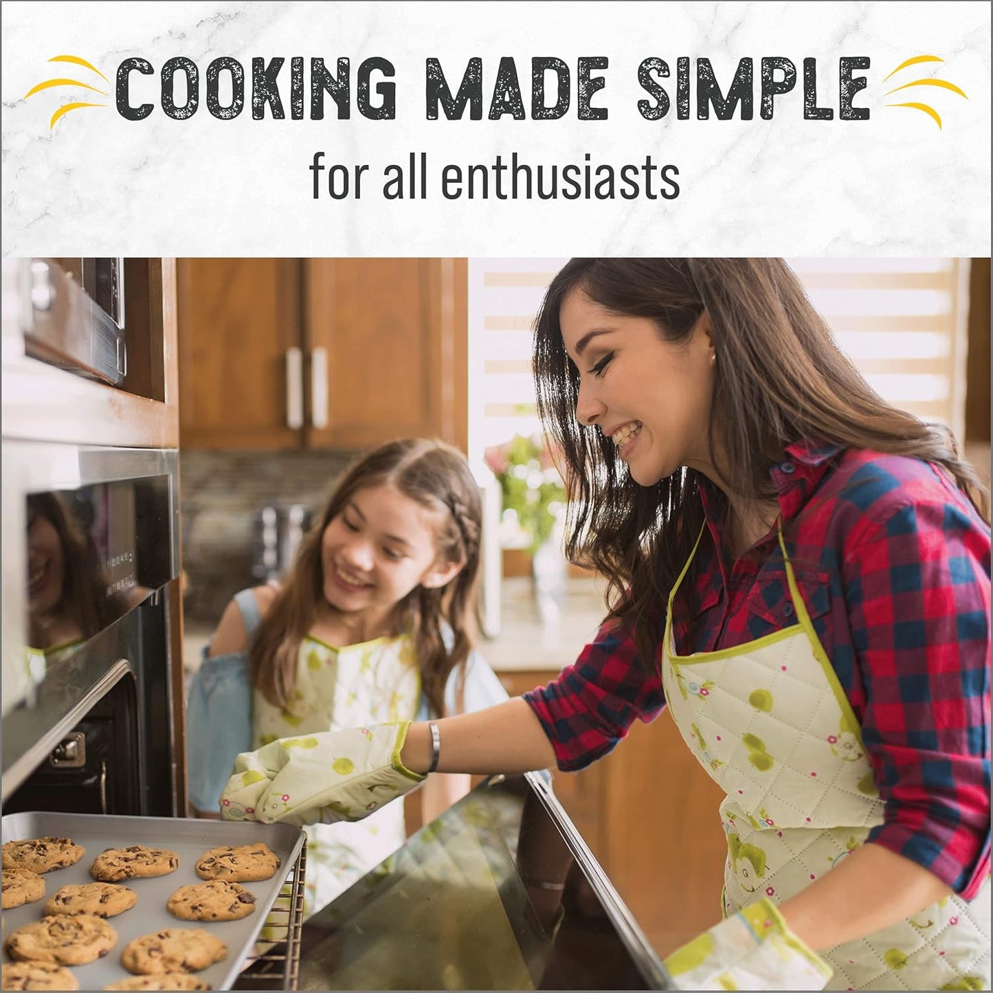 Checkered Chef Baking Sheet, 2 Pack Half Sheet Pan with Stainless Steel Wire Rack Set - Easy Clean Cookie Sheets for Baking