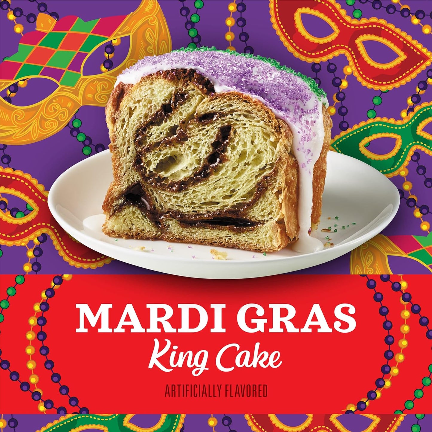 Community Coffee Mardi Gras King Cake Flavored Medium Roast Ground Coffee, 32 Ounce Bag (Pack Of 4)