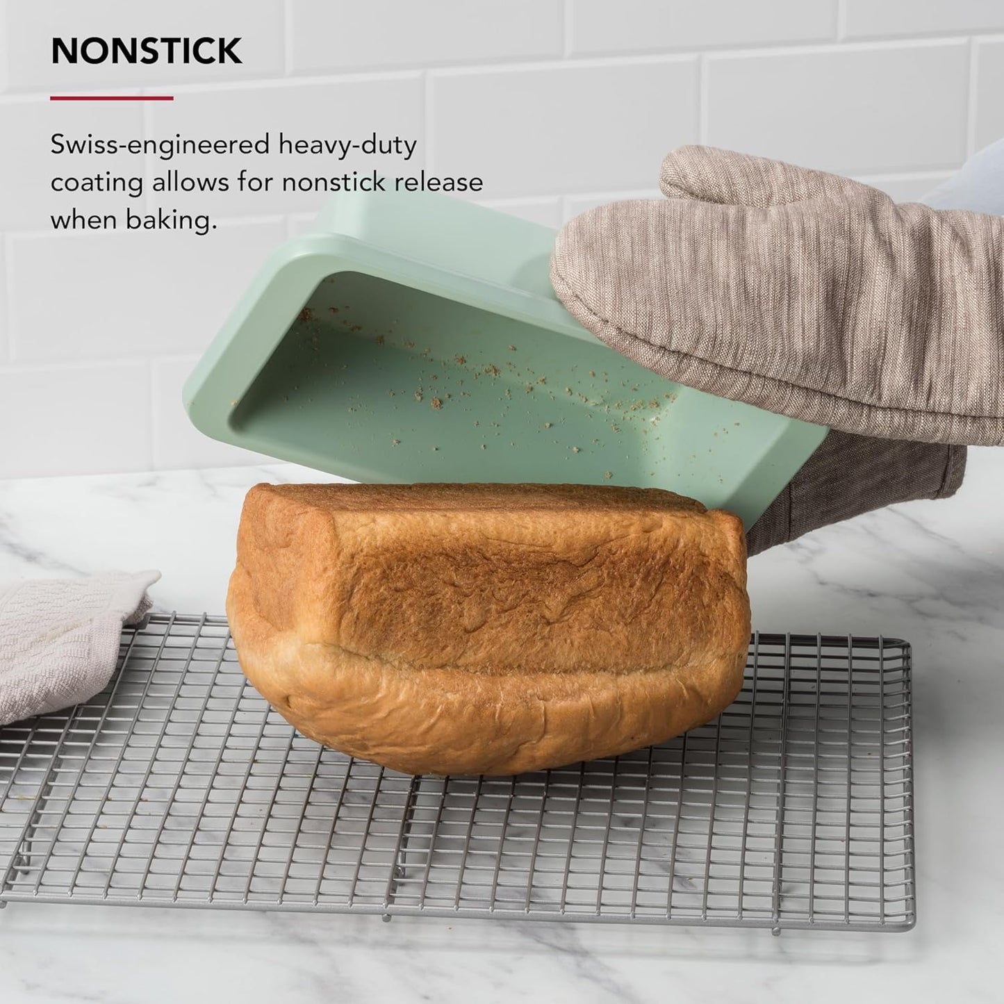 KitchenAid 9x5in Nonstick Aluminized Steel Loaf Pan, Pistachio