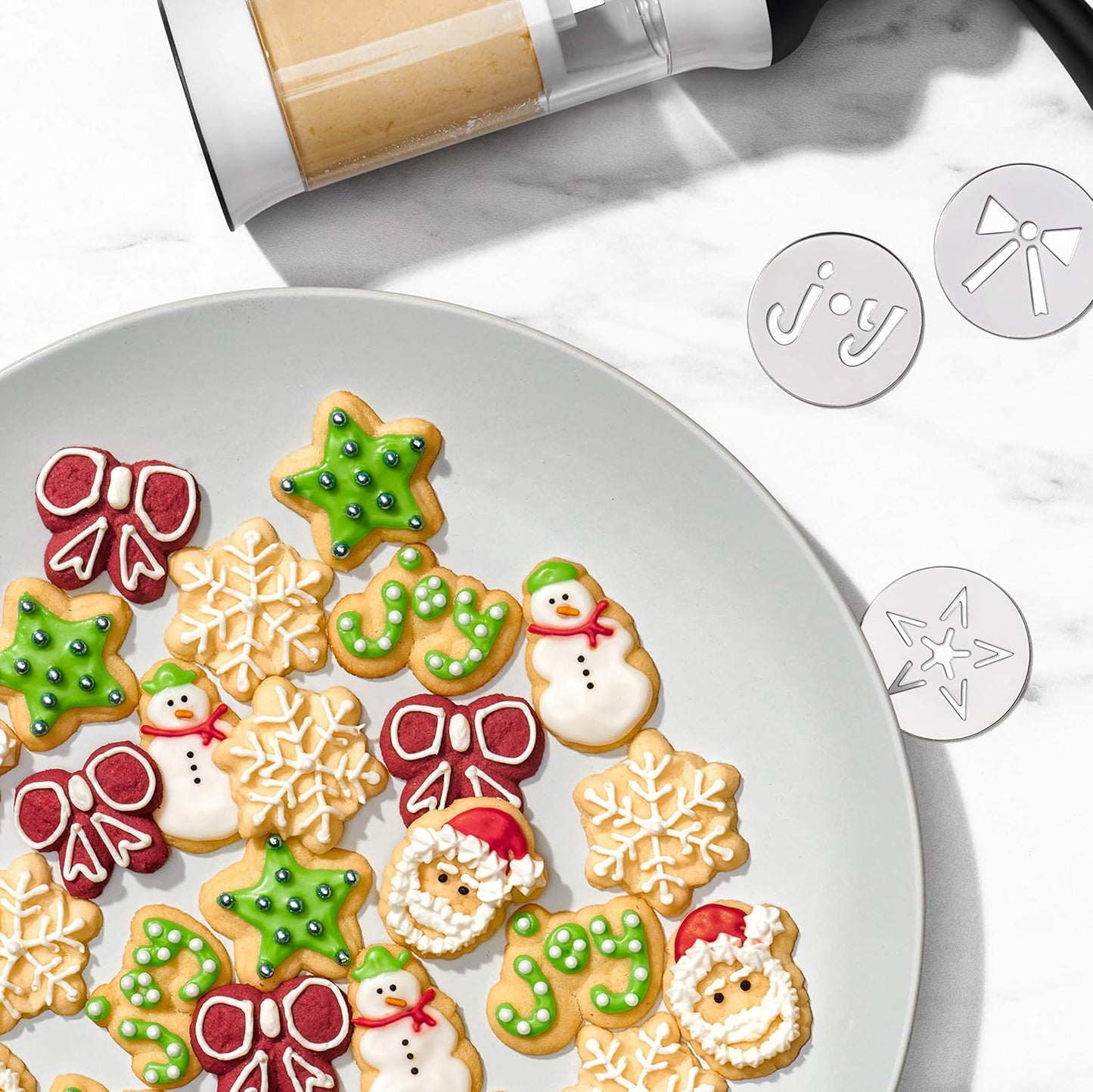 OXO Good Grips Cookie Press Holiday Disk Set, Metallic