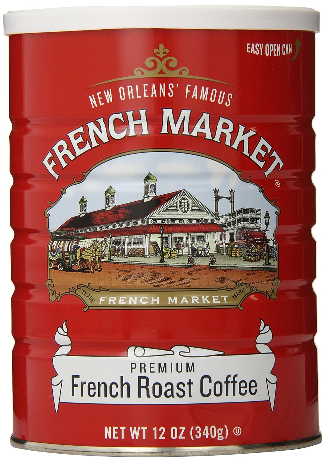 French Market French Roast Medium-Dark Roast Ground Coffee, 12oz Can (Pack of 1)