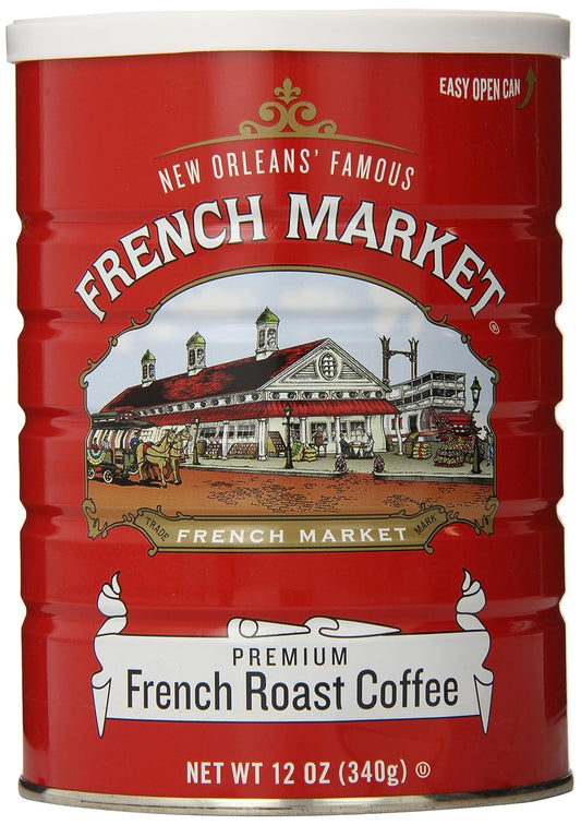 French Market French Roast Medium-Dark Roast Ground Coffee, 12oz Can (Pack of 1)