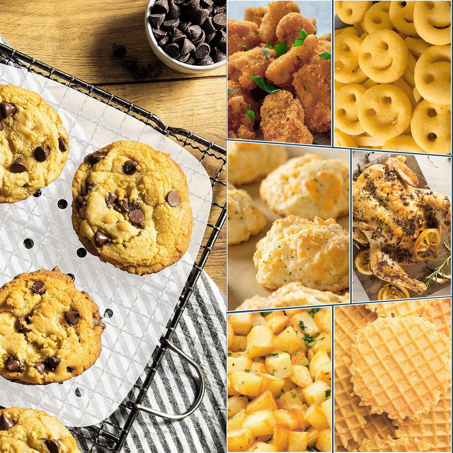 200pcs Air Fryer Parchment Paper Disposable Liner 8.5inch, Premium Perforated for Air Fryer, Streamer, Pans, No Burn, Easy Cleanup