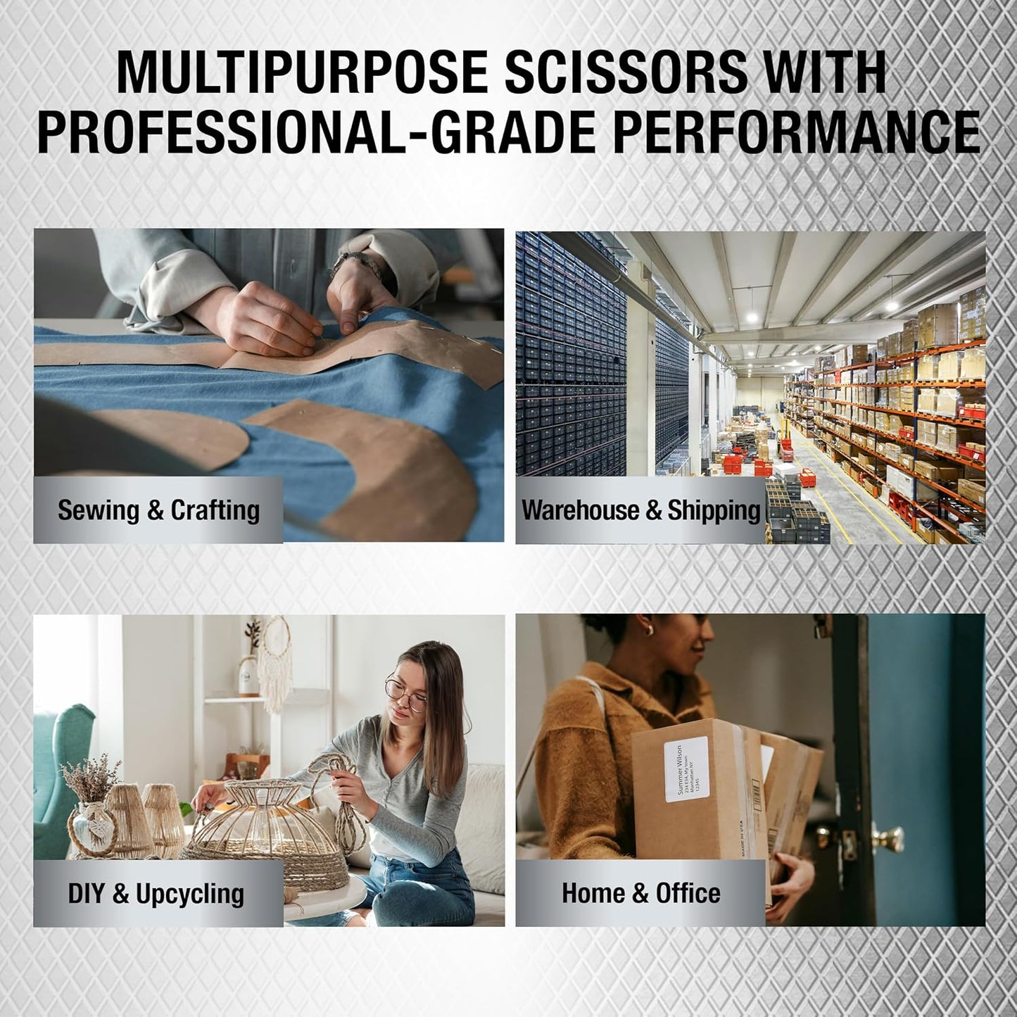 Titan Industrial Grade Heavy Duty Scissors Multipurpose Shears for Sewing and Crafting Durable Easy to Use Stainless Steel Blades with Comfortable Handles for Reliable Precision Cutting